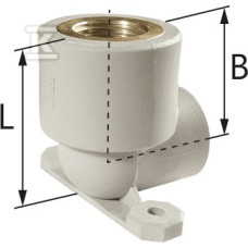 KAN-therm Коліно настінне з вушками з внутрішньою різьбою (гніздо для крана) d16-1/2" (1209069006)