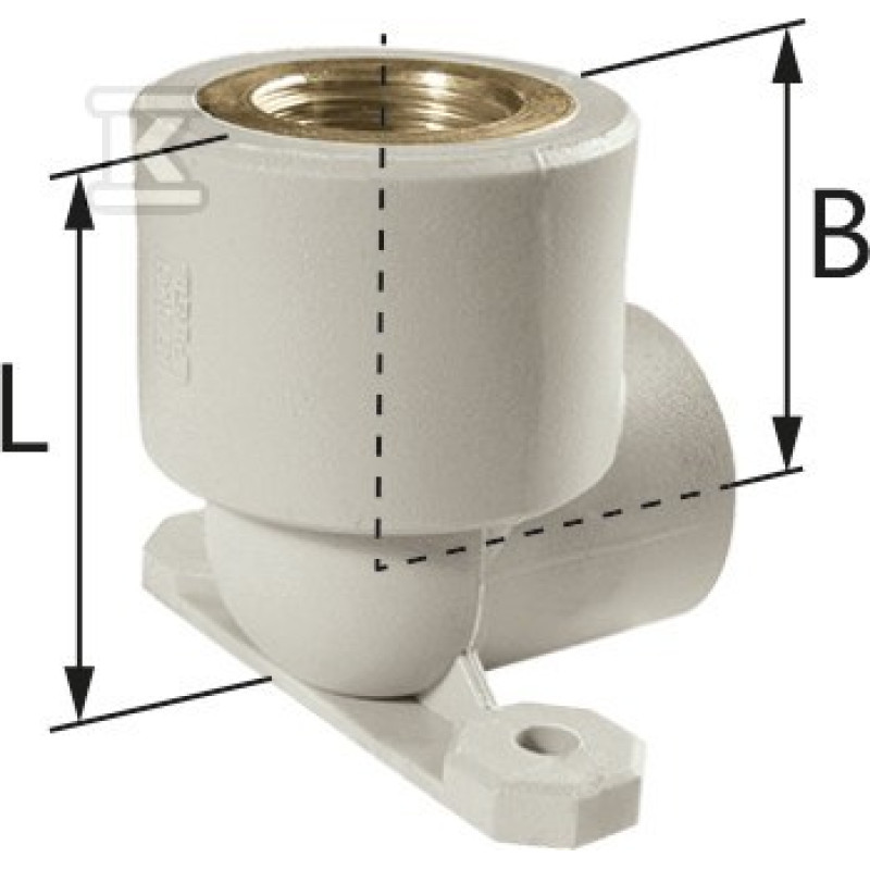KAN-therm Коліно настінне з вушками з внутрішньою різьбою (гніздо для крана) d16-1/2" (1209069006)