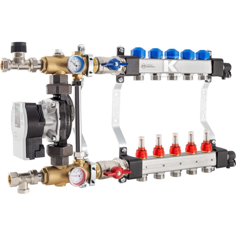 KAN-therm Коллекторная группа InoxFlow со смесительной системой (серия USFP) – 8 отводов (1316157094)