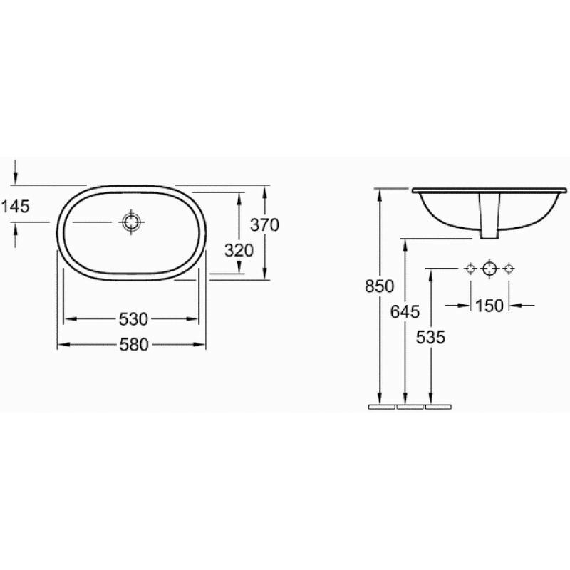 VILLEROY & BOCH 41625001 O.Novo Раковина 50