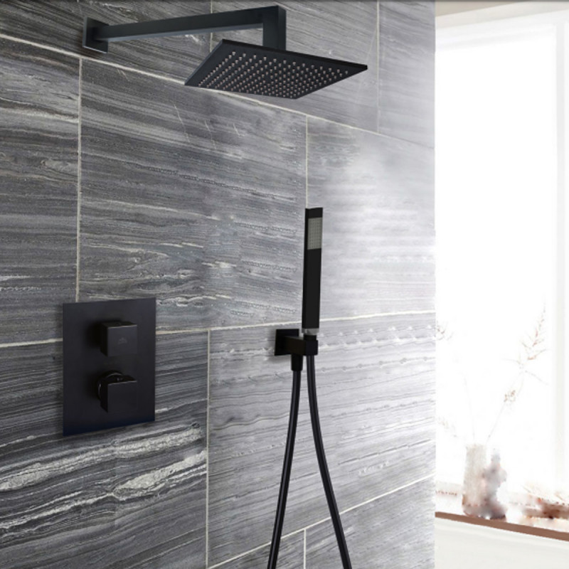 Paffoni LEQ518NO/MLIGHT Смеситель для душа термостатический скрытого монтажа, черный мат. (LEQ518NO/M)