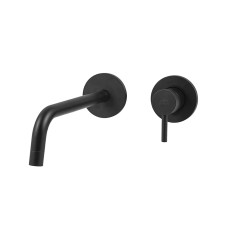 Paffoni LIG104NO70LIGHT Змішувач для раковини зі стіни, вилив 123мм, чорний матовий (LIG104NO70)