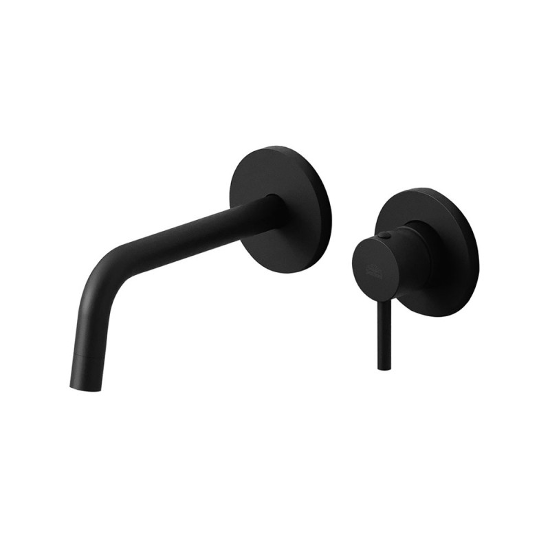 Paffoni LIG104NO70LIGHT Змішувач для раковини зі стіни, вилив 123мм, чорний матовий (LIG104NO70)