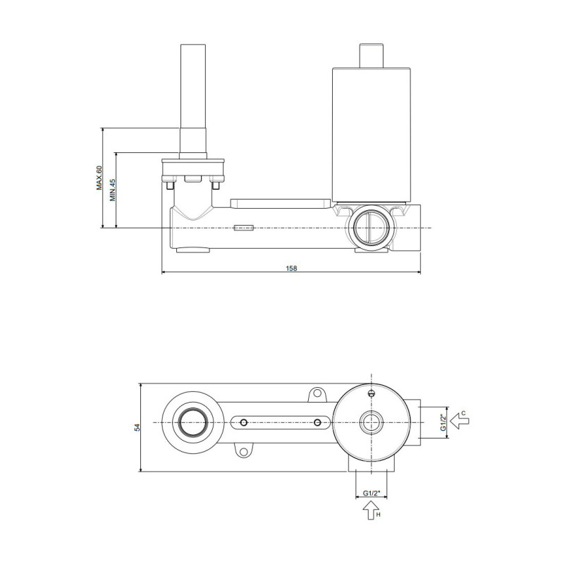 Paffoni LIG104NO70LIGHT Змішувач для раковини зі стіни, вилив 123мм, чорний матовий (LIG104NO70)