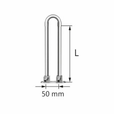 KAN-therm Відвід Push, спарений з трубкою Cu d15 з кронштейном - елемент нікельований Lmin=200 мм 18x2 (1109068029) (1109068029)