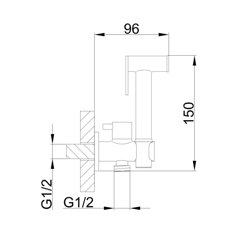 Frap Гігієнічний душ моно F7501, хром