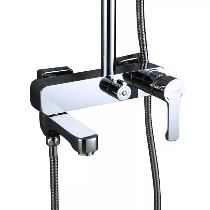 GAPPO Душова система G2402, вилив - перемикач на лійку, хром