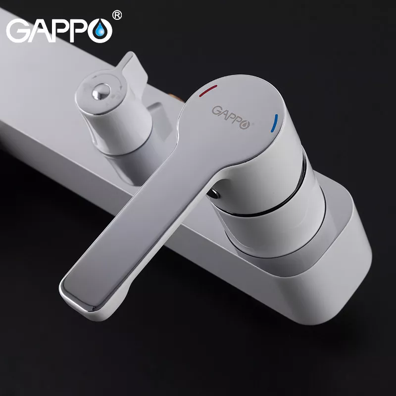 GAPPO Душова система G2402-8, вилив - перемикач на лійку, білий/хром