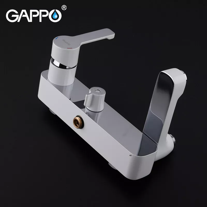 GAPPO Душова система G2402-8, вилив - перемикач на лійку, білий/хром