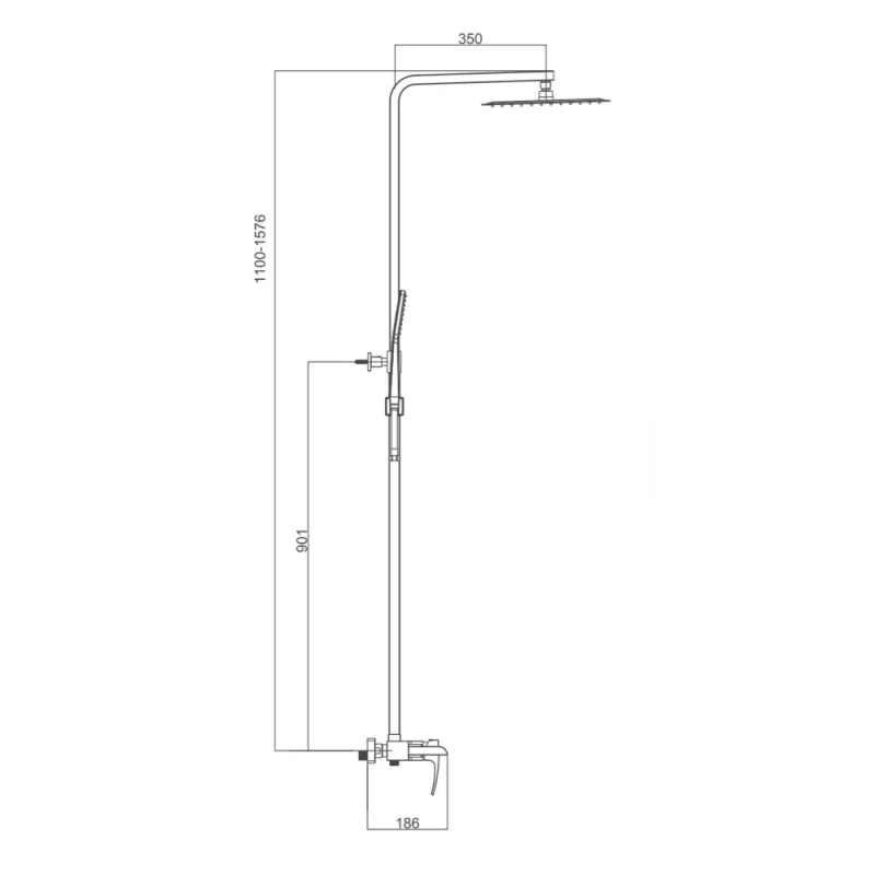 GAPPO Душова система G2407-20, хром