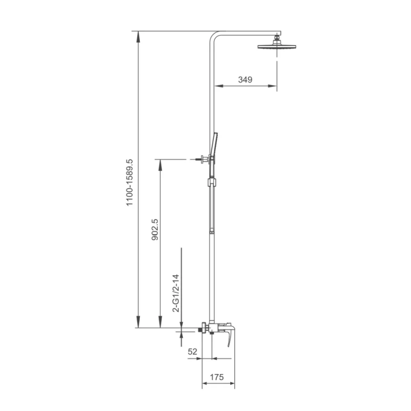 GAPPO Душова система G2407-30, білий/хром