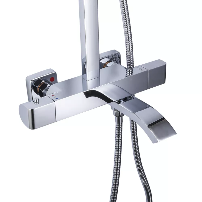 GAPPO Душова система з термостатом G2407-40, вилив - перемикач на лійку, хром