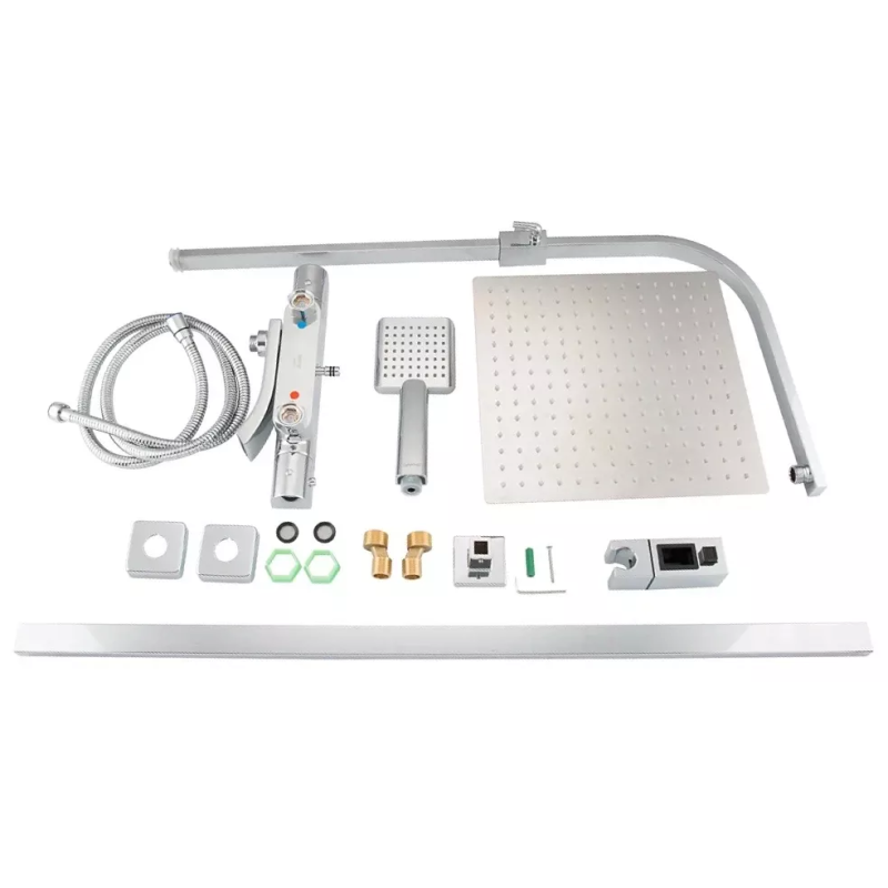 GAPPO Душова система з термостатом G2407-40, вилив - перемикач на лійку, хром