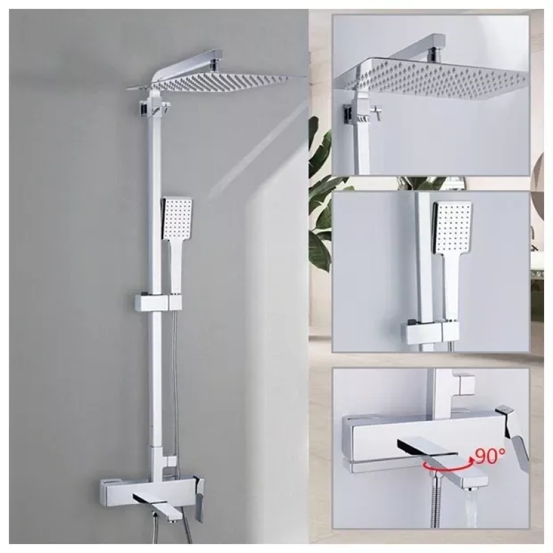 GAPPO Душова система G2418, вилив - перемикач на лійку, хром