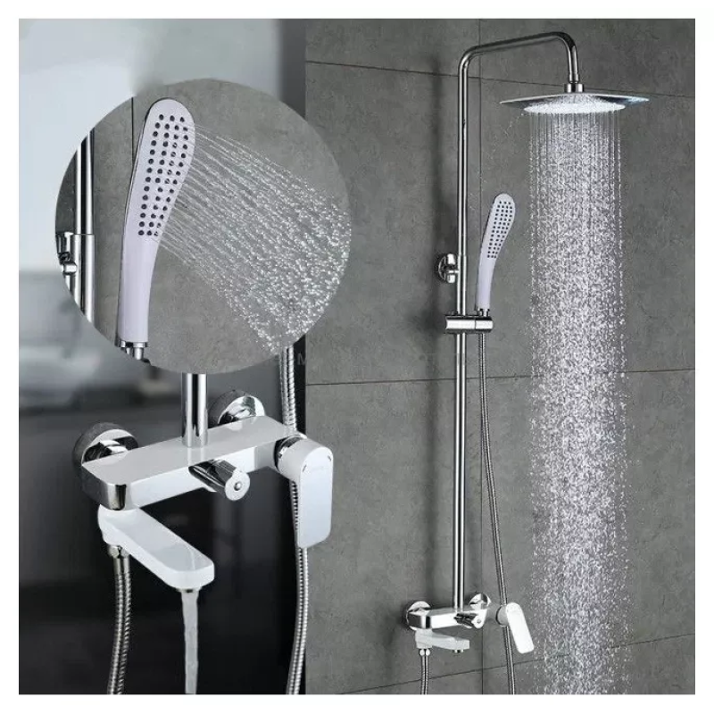 GAPPO Душова система G2448, вилив - перемикач на лійку, білий/хром