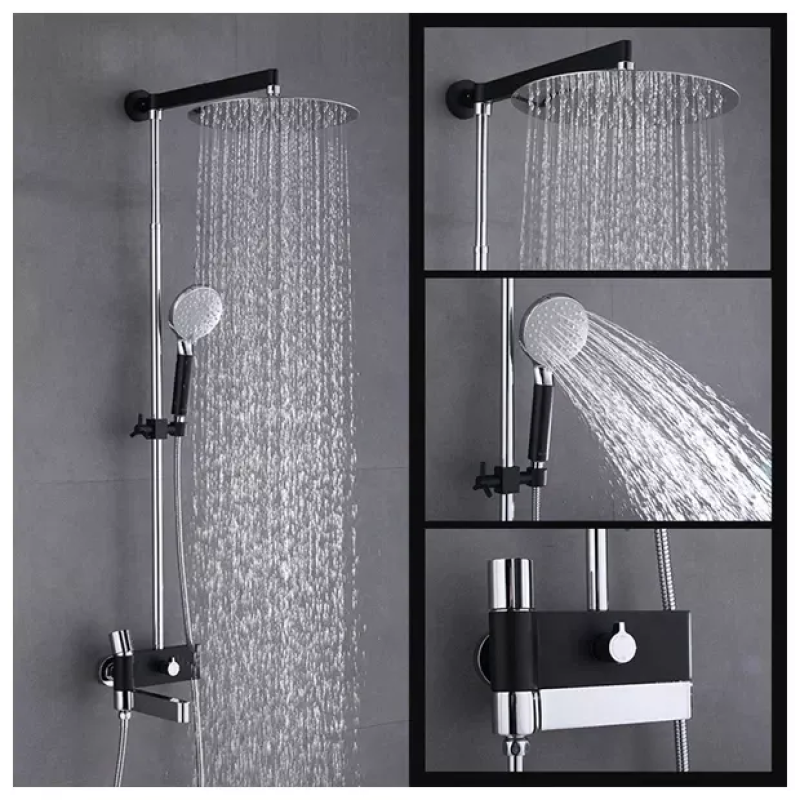 GAPPO Душова система G2481, вилив - перемикач на лійку, чорний/хром