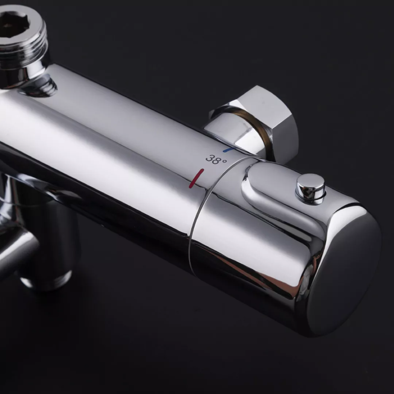 GAPPO Душова система з термостатом G2490, вилив - перемикач на лійку, хром