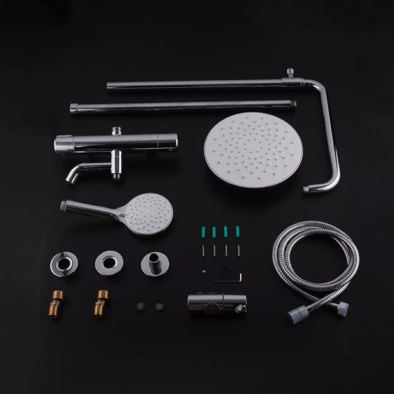 GAPPO Душова система з термостатом G2490, вилив - перемикач на лійку, хром