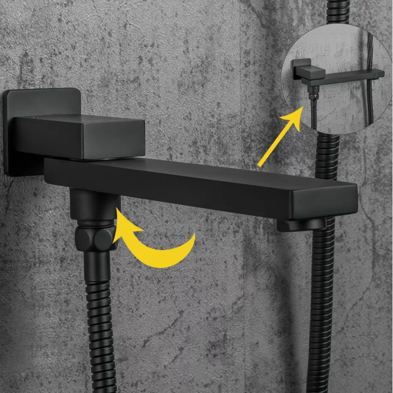 GAPPO Вбудована душова система G7117-6, вилив - перемикач на лійку, 3-функції, чорний