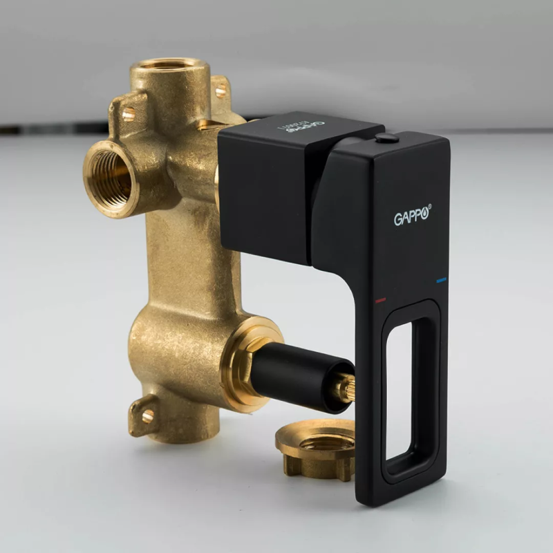 GAPPO Вбудована душова система G7117-6, вилив - перемикач на лійку, 3-функції, чорний