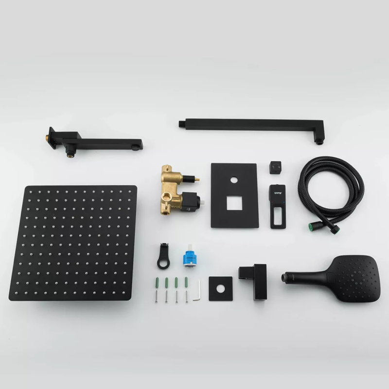 GAPPO Вбудована душова система G7117-6, вилив - перемикач на лійку, 3-функції, чорний