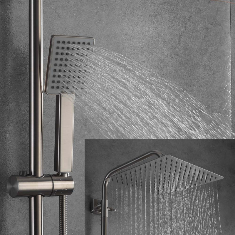 GAPPO Душова система з термостатом G2499-40, вилив - перемикач на лійку, 3-функції, нержавіюча сталь