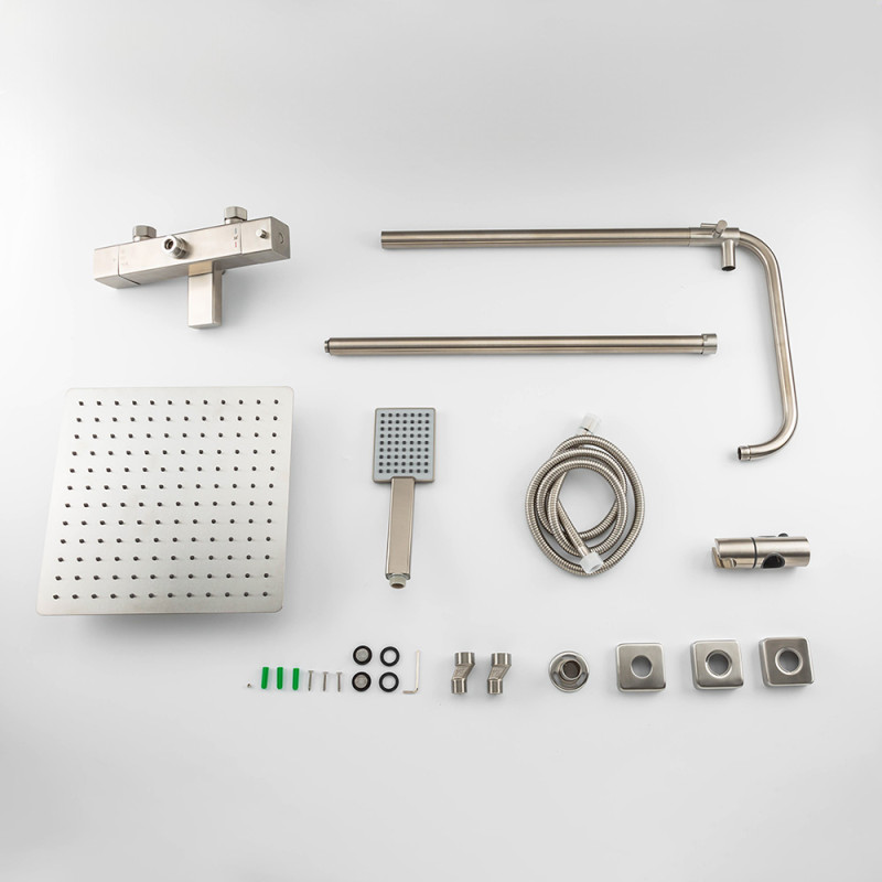 GAPPO Душова система з термостатом G2499-40, вилив - перемикач на лійку, 3-функції, нержавіюча сталь