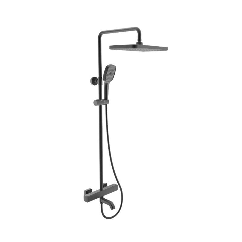 GAPPO Душова система з термостатом G24791-6, 3-функціональна лійка, чорний