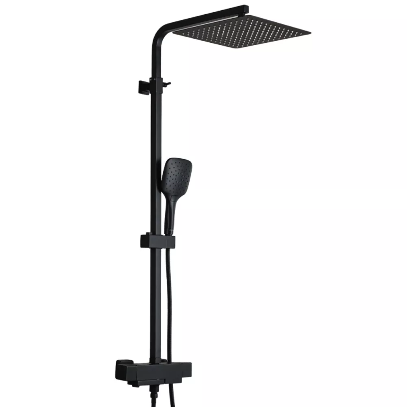 GAPPO Душова система G2417-60 термостат, вилив - перемикач на лійку, чорний