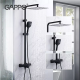GAPPO Душова система G2417-60 термостат, вилив - перемикач на лійку, чорний