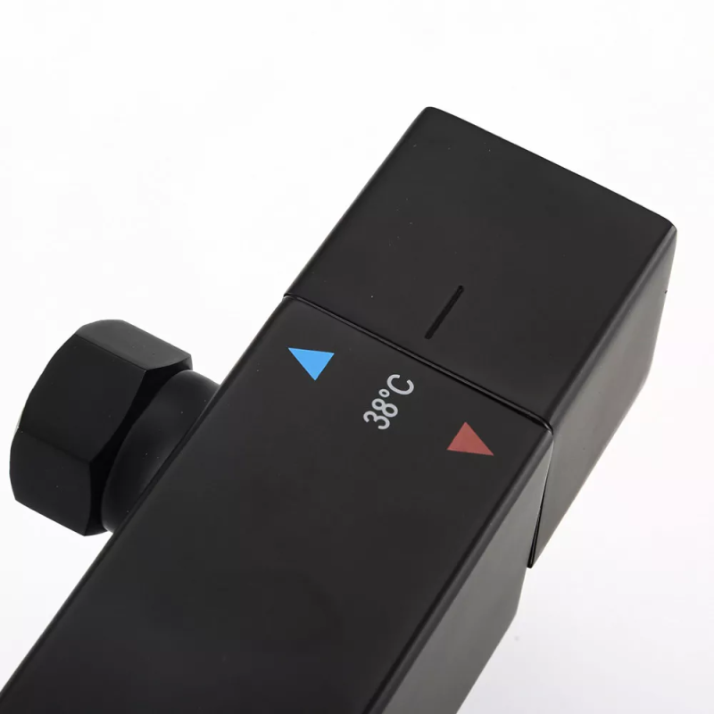 GAPPO Душова система G2417-60 термостат, вилив - перемикач на лійку, чорний