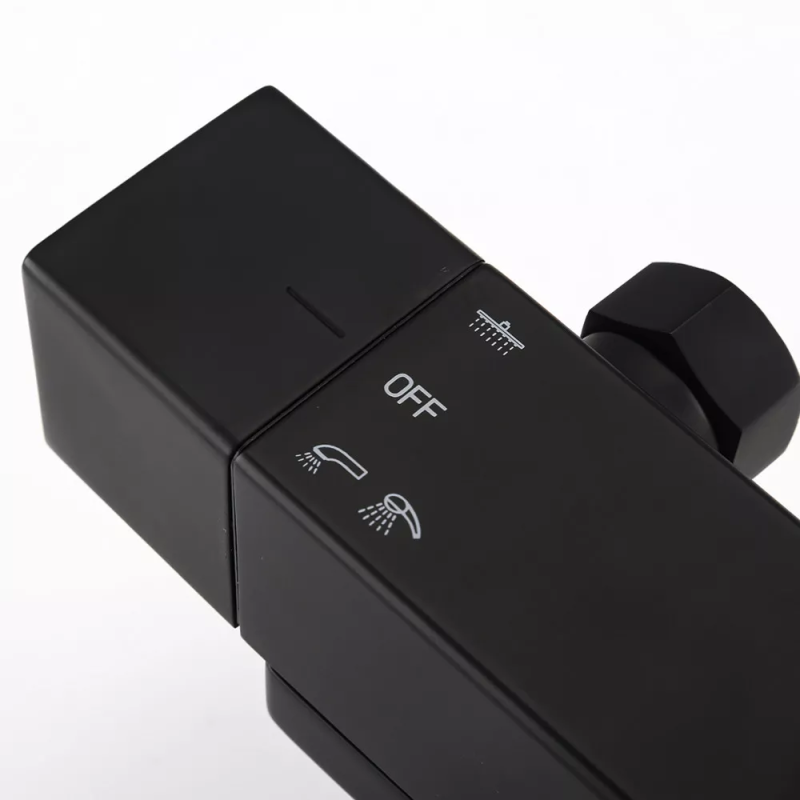 GAPPO Душова система G2417-60 термостат, вилив - перемикач на лійку, чорний