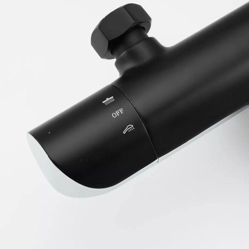 GAPPO Душова система з термостатом G2403-56, вилив - перемикач на лійку 3 режими, чорний/хром