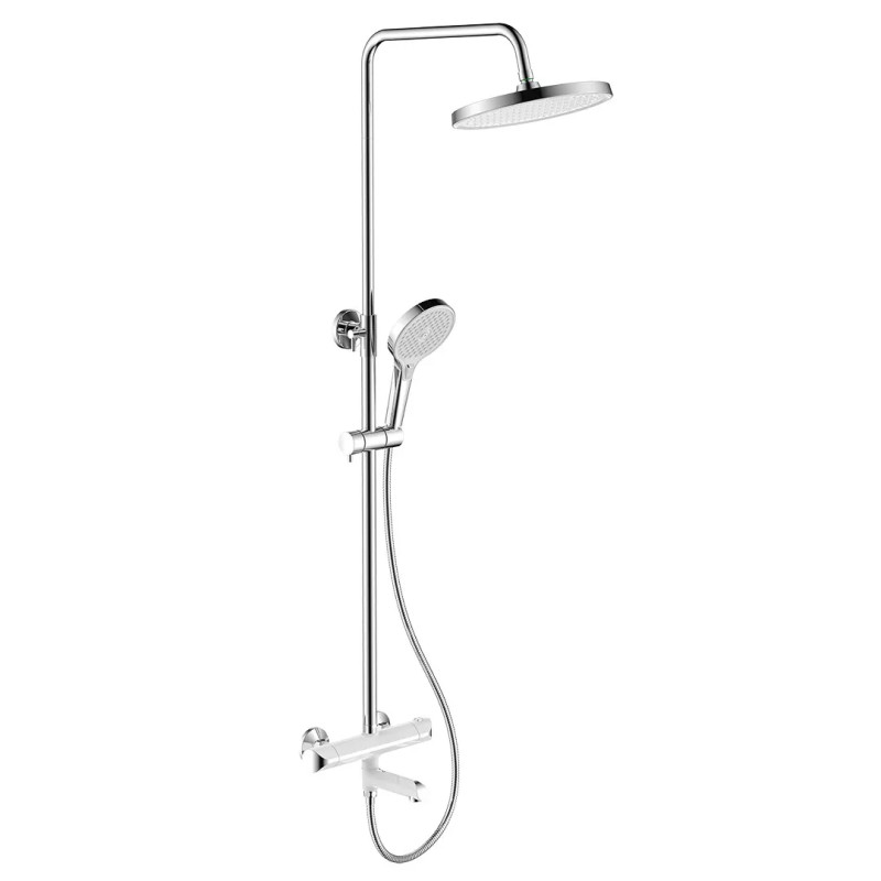 GAPPO Душова система з термостатом G2403-58, вилив - перемикач на лійку 3 режими, білий/хром