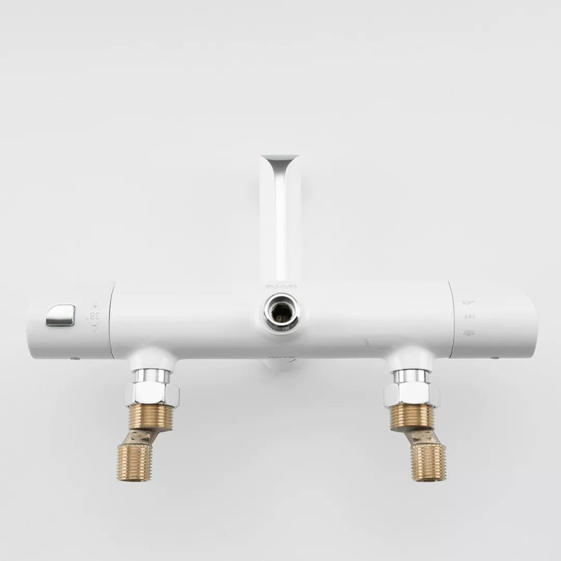 GAPPO Душова система з термостатом G2403-58, вилив - перемикач на лійку 3 режими, білий/хром