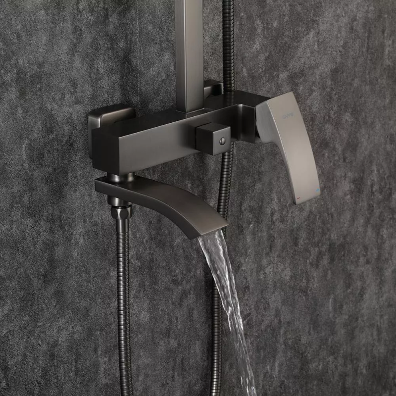 GAPPO Душова система G2407-9, вилив - перемикач на лійку, збройова сталь