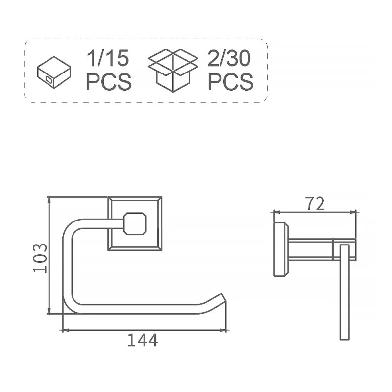 GAPPO Паперотримач G3803-3, латунь, хром
