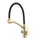 GAPPO Змішувач для кухні з підключенням фільтра питної води G4398-13, гнучкий вилив, золото/чорний