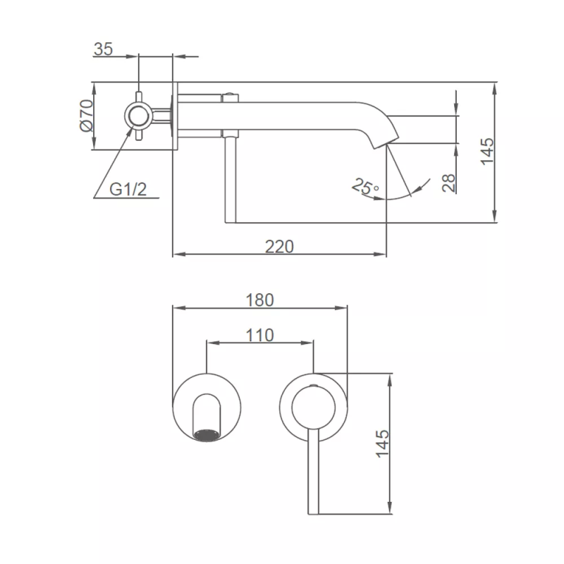 GAPPO Змішувач для умивальника G1206-6, чорний