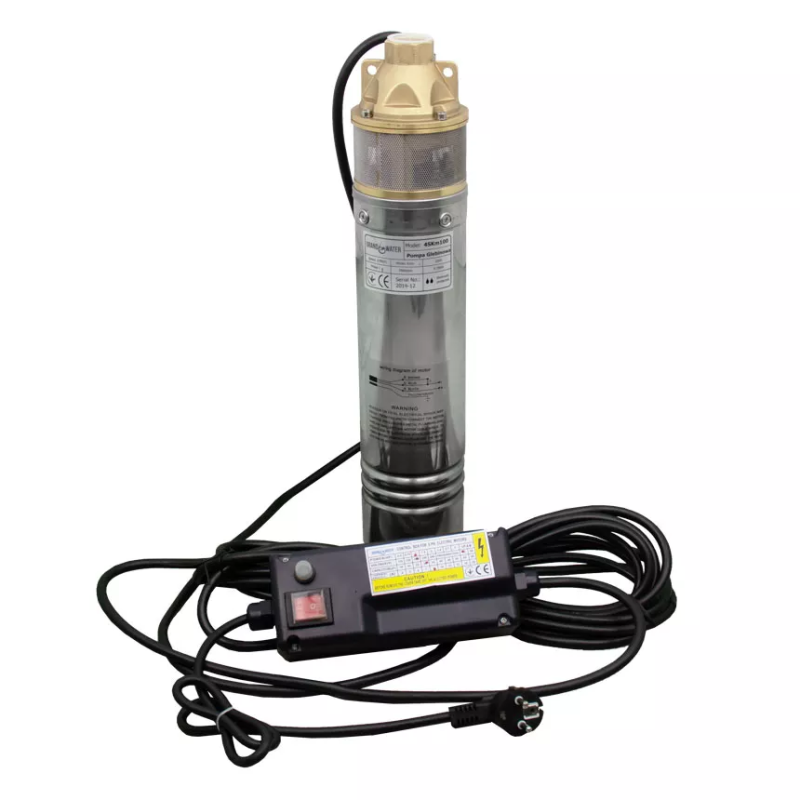 GRANDWATER 4SKM 100 (Ø 96) S погружной вихревой насос (кабель 9м+пульт) 0,75кВт, Нmax=60м, Qmax=40л/мин (4SKM 100 W)