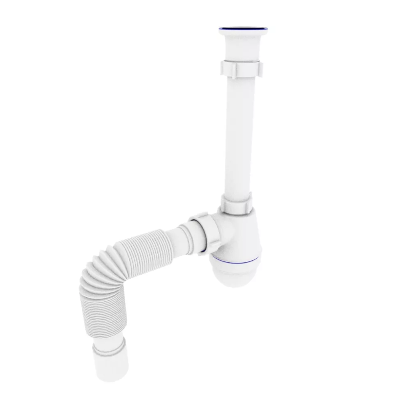 Kronoplast Сифон для умивальника  1 1/2" з різьбовим випуском і гофротрубою 40х40/50 (ST18080043)