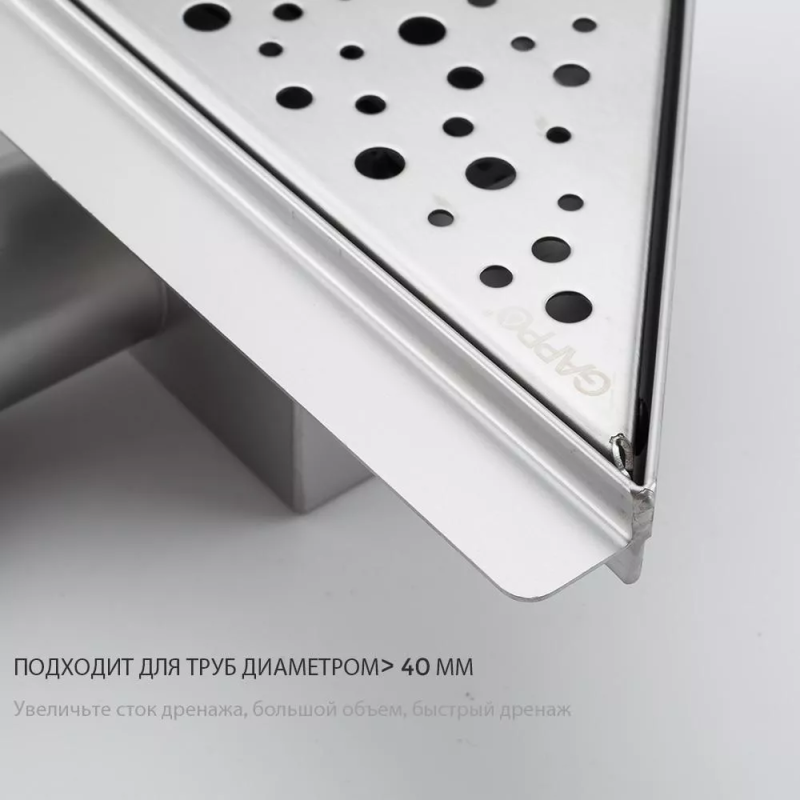 GAPPO Кутовий трап для душу G82020-1, нержавіюча сталь, 200x200 мм