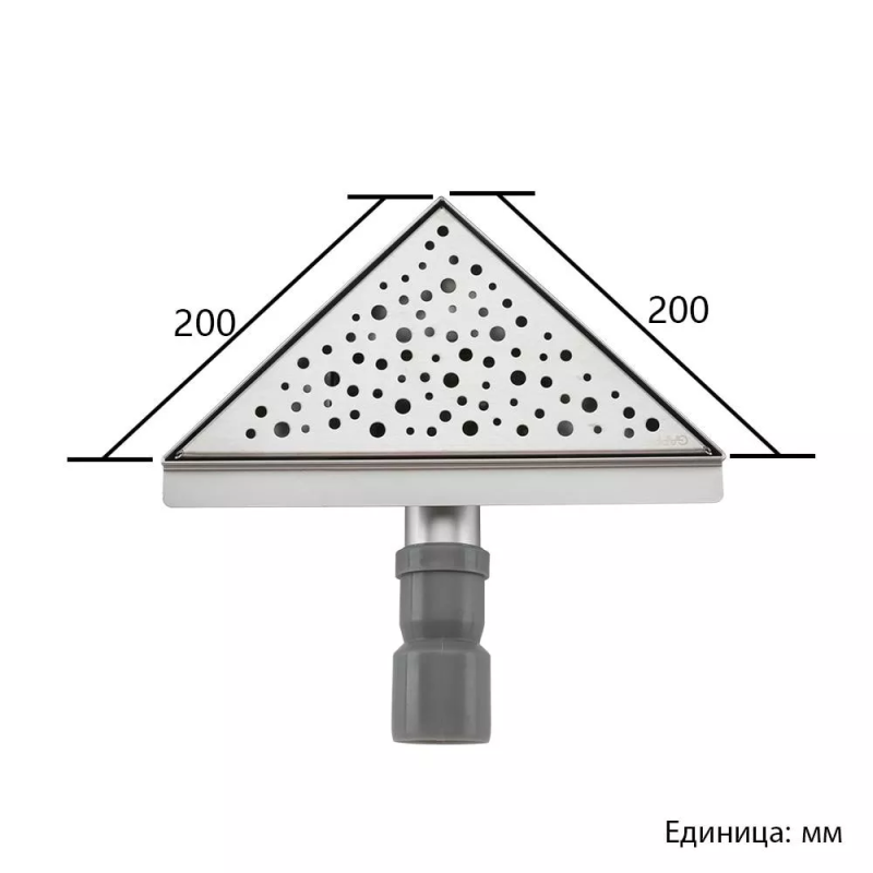 GAPPO Кутовий трап для душу G82020-1, нержавіюча сталь, 200x200 мм