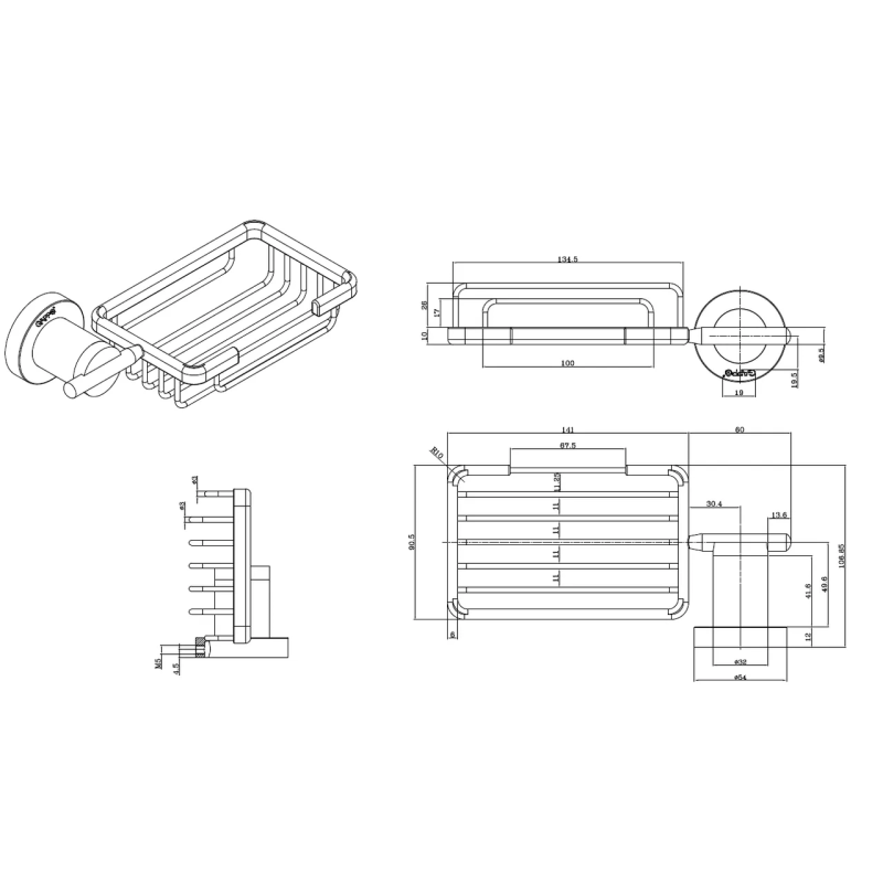 GAPPO Мильниця G1802-1, латунь, хром