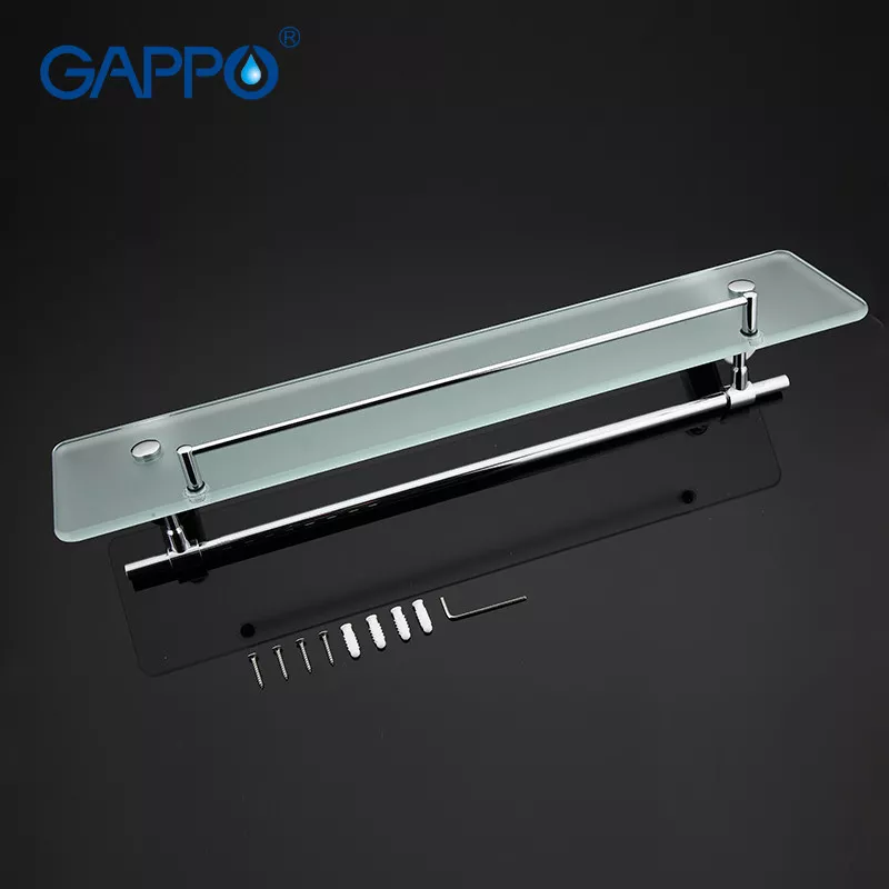 GAPPO Полиця з тримачем для рушників G1807-4, 580х120 мм, хром