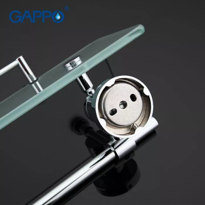 GAPPO Полиця з тримачем для рушників G1807-4, 580х120 мм, хром