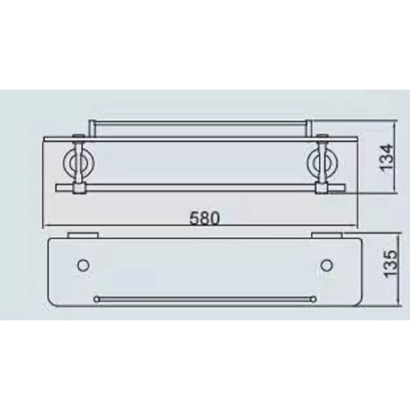 GAPPO Полиця з тримачем для рушників G1807-4, 580х120 мм, хром