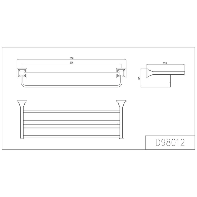 GAPPO Полиця з рушникотримачем G1924, хром