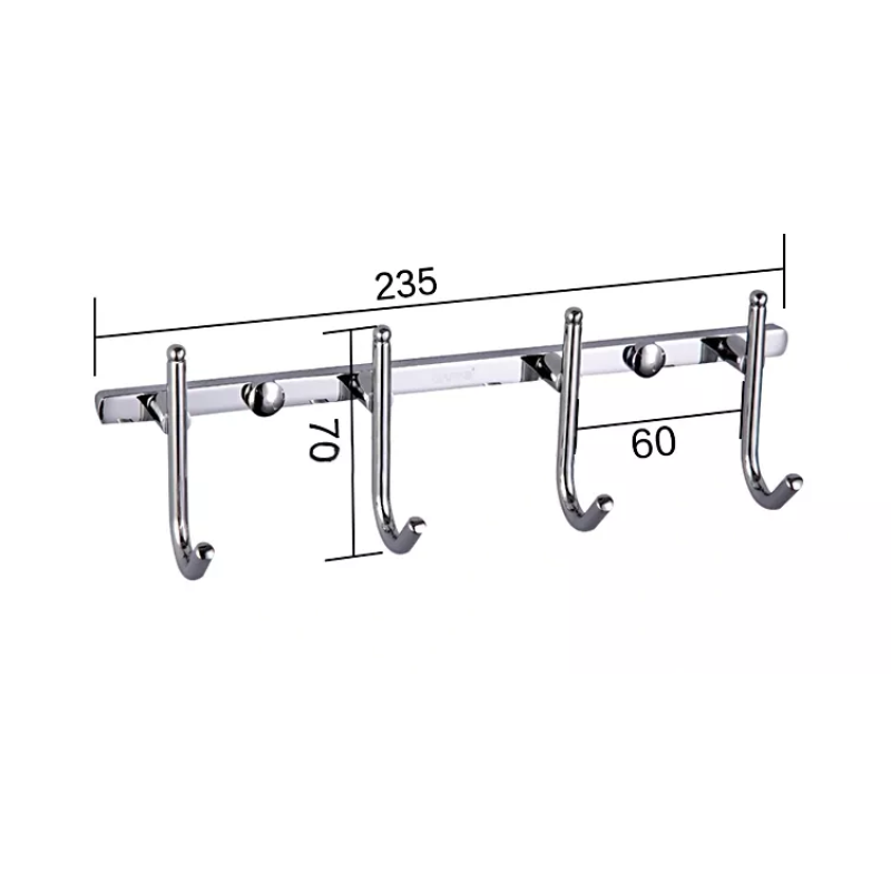 GAPPO Вішалка G201-4 на 4 гачки 235 мм, хром