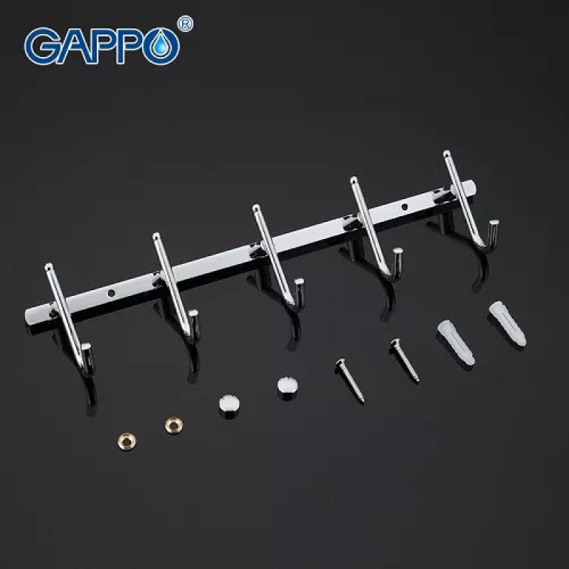 GAPPO Вішалка G201-5 на 5 гачків 300 мм, хром